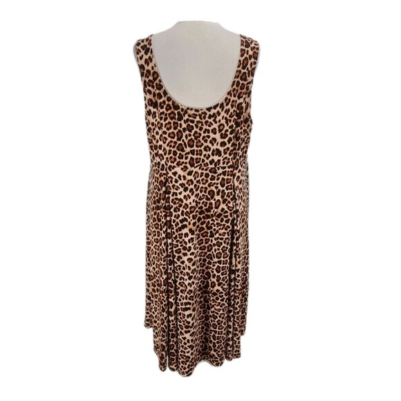 TORRID Women Plus Sz 3X Leopard Print Mini Fit Flare Dress Knit Sleeveless 20NA - Picture 3 of 6